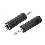 Kit Com 2 Adaptadores P10 Fêmea X P2 Macho Stereo Audio Microfone