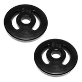 Kit Com 2 Anilhas Injetadas Emar De 5 Kg Cada Furo Olímpico