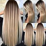 KIT COM 2 Aplique Tic Tac Orgânico Longo Idêntico Ao Humano Loiro Extensões De Cabelo Mega Aplicação Alongamento LOIRO
