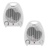 Kit Com 2 Aquecedor Elétrico Portátil 1500w Britânia Ab1100n Cor Branco 110v