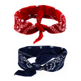 Kit Com 2 Bandanas 55x55 Várias Cores 100 Algodão