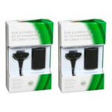 Kit Com 2 Baterias + Carregadores Manete Xbox 360 Voltagem De Entrada 110v/220v (bivolt)