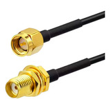 Kit Com 2 Cabos Extensor Antena Roteador Wi fi Rp sma 5 M