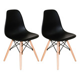 Kit Com 2 Cadeiras Charles Eames Eiffel Preto