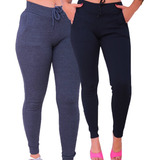 Kit Com 2 Calça Ribana Estilo Moleton Grávidas Gestantes