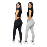 Kit Com 2 Calça Ribana Estilo Moleton Grávidas Gestantes