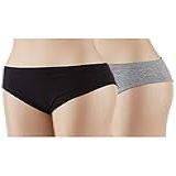 Kit Com 2 Calcinhas Cintura Alta Microfibra Trifil Feminino Preto Mescla P