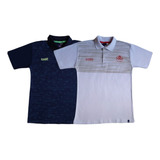 Kit Com 2 Camisa Polo Infantil Juvenil Masculina