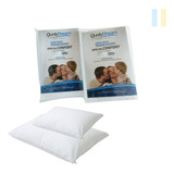 Kit Com 2 Capas Protetoras Anti alérgicas Para Travesseiro Cor Branco Sem Desenho