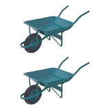 Kit Com 2 Carrinho De Mão carriola pneu Câmara azul Canal Cor Azul
