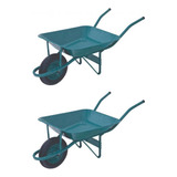 Kit Com 2 Carrinho De Mão carriola pneu Câmara azul Canal Cor Azul