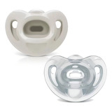 Kit Com 2 Chupetas Sensitive Soft Silicone 0 6 Meses Neutra