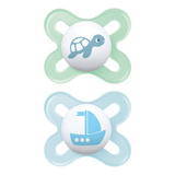 Kit Com 2 Chupetas Start Mam 0 2 Meses Azul Caixinha