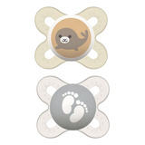 Kit Com 2 Chupetas Start Mam 0 2 Meses Neutras Caixinha