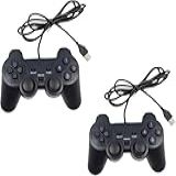 Kit Com 2 Controles USB Para PC- Computador E Notebook - Joystick DualShock Analógico De Alta Precisão Conjunto Oferece Conforto- Desempenho E Alta Durabilidade Premium