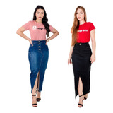 Kit Com 2 Escolha As Suas Saias Longas Jeans Moda Evangélica