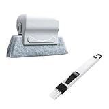 Kit Com 2 Escovas De Limpeza Esponja Para Trilhos Canaletas E Portas Escova Com Pá Para Cantos Frestas E Teclados