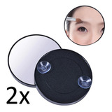 Kit Com 2 Espelho Aumento 10x Maquiagem 13 Cm Ventosas Cor Da Moldura Preto