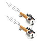 Kit Com 2 Espeto Giratório Flex Grill Dia Dos Pais