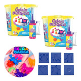 Kit Com 2 Geleia Magica 4 Cores C Moldes Para Criar Squishy