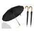Kit Com 2 Guarda Chuva Reforçado Grande Automático Cor Preto Desenho Do Tecido Liso