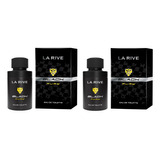 Kit Com 2 La Rive Black Fury Edt - Perfume Masculino 75ml Original Lacrado