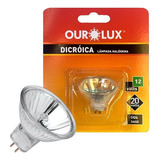 Kit Com 2 Lâmpada Mini Dicróica Halógena 30 20w 12v Mr11 Cor Da Luz Branco quente