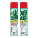Kit Com 2 Limpa Forno Aerossol Sem Soda Diabo Verde 440ml
