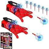 Kit Com 2 Luvas Aranha Puxa Objetos Com A Teia Dardos Ventosa