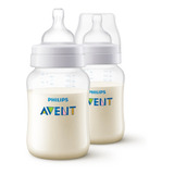 Kit Com 2 Mamadeiras Avent Clássica 260ml Rn Recém Nascido