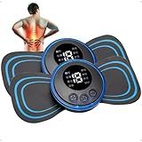 Kit Com 2 Mini Massageador Pulso Elétrico Portátil Recarregável Dor Pescoço Coluna Pernas Estimulador Ems Pequeno Alivia Dor Tensão Muscular Crossfit Atividade Corporal Marca RSI
