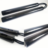 Kit Com 2 Nunchaku De Madeira Preto Profissional
