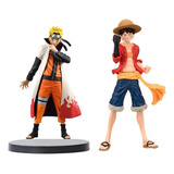 Kit Com 2 Peças Boneco One Piece Luffy E Naruto Hokage 2023