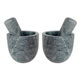 Kit Com 2 Pilões Almofariz Mortar De Pedra Sabão Promoção 