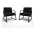 Kit Com 2 Poltrona Vintage Estofado Suede Cadeira Industrial Cor Preto