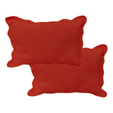Kit Com 2 Porta Travesseiro 50x 70 Imediato Cor Vermelho Dyuri