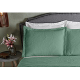Kit Com 2 Portas Travesseiros Protetor Matelado Veronica Cor Verde