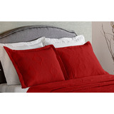 Kit Com 2 Portas Travesseiros Protetor Matelado Veronica Cor Vermelho