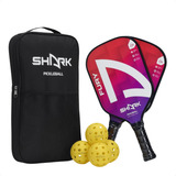 Kit Com 2 Raquetes De Pickleball Shark fury 4 bolas Capa