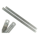 Kit Com 2 Reguas Metal Tamanho 50 Cm Marcação Baixo Relevo