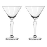 Kit Com 2 Taças Martini Spksy Vidro Retro 194 Ml
