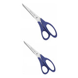 Kit Com 2 Tesouras Médias Corte Facil Mundial