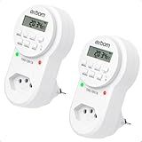 Kit Com 2 Timer Temporizador Digital Bivolt Automático 110 227V Visor LCD 18 Programações 10A 2200W
