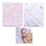 Kit Com 2 Toalhas Para Banho Bebê Soft Fralda Capuz Macia Enxoval Maternidade Menina