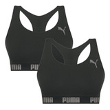 Kit Com 2 Tops Sem Costura Puma Com Costa Nadador S Bojo