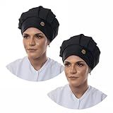Kit Com 2 Toucas De Cozinha Feminina Uniforme Cores Lisas Gabardine Kit Preto 