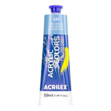 Kit Com 2 Unid Tintas Acrilica Acrilex 59ml Acrylic Colors Cor 347 Azul Cerúleo