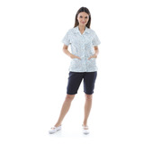 Kit Com 2 Uniformes Algodão Estampado Bermuda Emrpregada