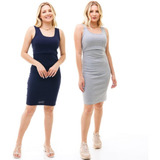 Kit Com 2 Vestido Amamentação Midi Regata
