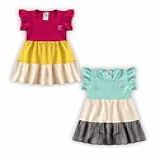 Kit Com 2 Vestido Infantil Menina 3 Marias Tricolor 1 Ao 16 Tamanho 4